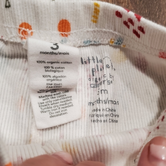 Carter Little Planet Matching Set Top Pants Hat Ribbed Organic Cotton Rainbow 3M - Picture 2 of 10